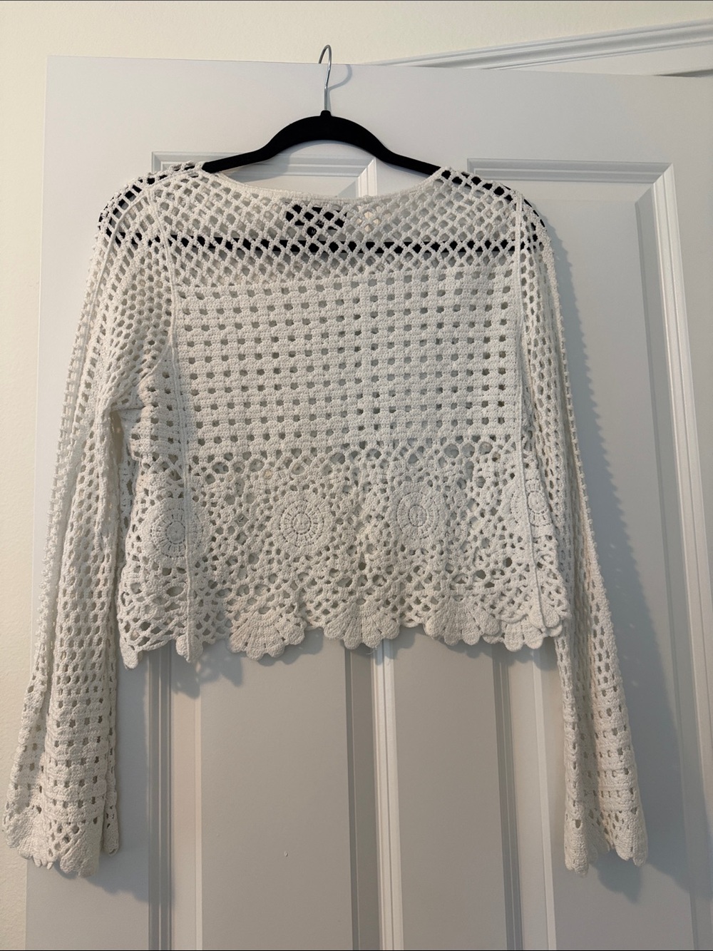 Lulu's Cream Crochet Long-Sleeve Tunic Top